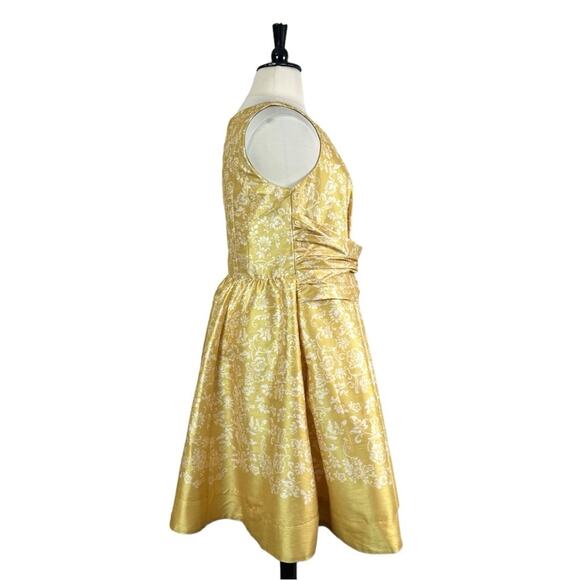 eShakti Women’s Plus Dress Fit Flare Ruched Waist Yellow Floral Size 14/16 - Picture 3 of 12